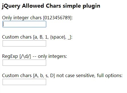 jQuery Allowed Chars